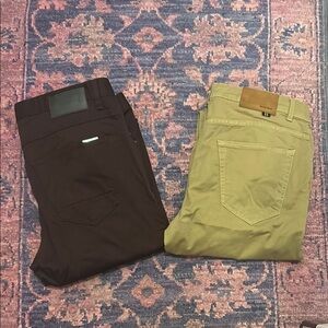 Zara Men's Black and Tan Chinos